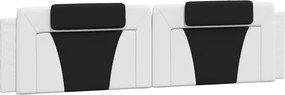 VidaXL Κρεβάτι Viana με Στρώμα Λευκό/Μαύρο 200x200εκ.Συνθ. Δέρμα