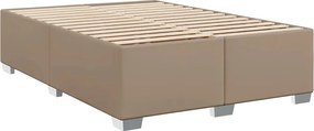 vidaXL Κρεβάτι Boxspring με Στρώμα Καπουτσίνο 140x200εκ.από Συνθ.Δέρμα