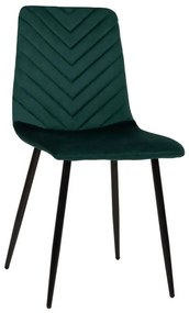 Καρέκλα Latrell HM8587.03 43x54x88cm Με Μαύρα Μεταλλικά Πόδια Βελούδο Dark Green Βελούδο, Μέταλλο