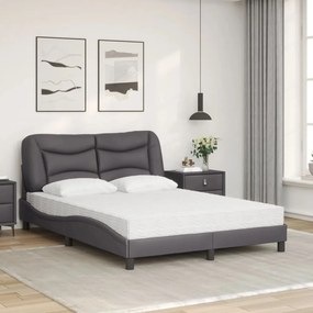 vidaXL Κρεβάτι με Στρώμα Γκρι 120x200 εκ. από Συνθετικό Δέρμα