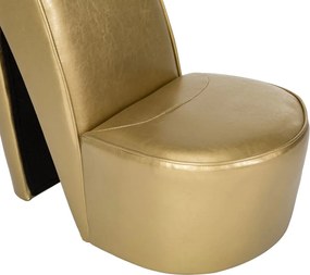 vidaXL Κάθισμα Γόβα Χρυσό από Συνθετικό Δέρμα