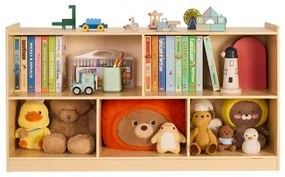 VEVOR Montessori Bookshelf, 1140 mm Width Toy Storage Organizer, 5-Section Kids Display Storage Cabinet, Daycare Furniture, Kids Bookshelf for Bedroom, Nursery, Living Room, Entryway, Preschool, Brown