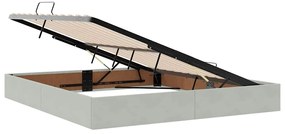 vidaXL Κρεβάτι Αποθήκης με στρώμα Ανοιχτό γκρι 180 x 200 cm Βελούδο