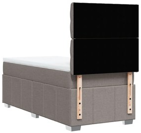 Κρεβάτι Boxspring με Στρώμα Taupe 90x200 εκ. Υφασμάτινο - Μπεζ-Γκρι