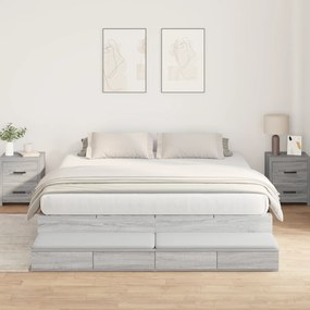 vidaXL Κρεβάτι με Αποθηκευτικό Χώρο Γκρι sonoma 200x200 εκ.