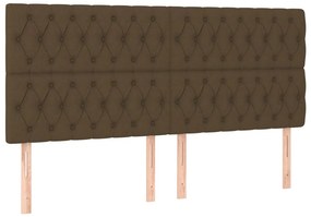 vidaXL Κρεβάτι Boxspring με Στρώμα &amp; LED Σκ.Καφέ 180x200εκ. Υφασμάτινο