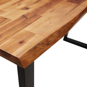vidaXL Τραπέζι Κονσόλα με Live Edge 140x40x80 εκ. Μασίφ Ξύλο Ακακίας