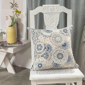 Μαξιλάρι Διακοσμητικό (Με Γέμιση) Serrano Grey-Blue Teoran 45X45 Cotton-Polyester