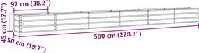 vidaXL Γλάστρα Ανθρακί 580 x 50 x 45 εκ Επικαλυμμένος Χάλυβας