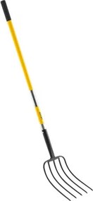 VEVOR 5 Tines Garden Fork Fiberglass Handle 57 in Spading Pitchfork Heavy Duty