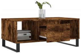 vidaXL Τραπεζάκι Σαλονιού Καπνιστή Δρυς 90x50x36,5 εκ. Επεξεργ. Ξύλο