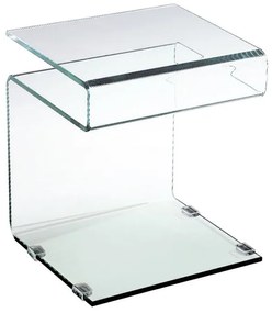 GLASSER Τραπεζάκι Βοηθητικό Διάφανο Γυαλί 12mm 42x38x48cm ΕΜ735
