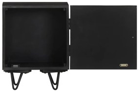 vidaXL Κομοδίνο 40 x 30 x 50 εκ. Ορειχάλκινη Πρόσοψη Μασίφ Ξύλο Μάνγκο