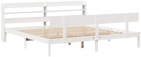 vidaXL Σκελετός Κρεβ. Χωρίς Στρώμα Λευκό 180x200 εκ Μασίφ Πεύκο