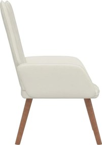 vidaXL Πολυθρόνα Relax Λευκό Κρεμ Βελούδινη