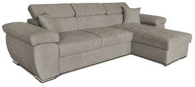 166-000007 Γωνιακός καναπές-κρεβάτι αναστρέψιμος Comy pakoworld μπεζ-καφέ 286x160x75-90εκ FABRIC BROWN - BEIGE, 1 Τεμάχιο