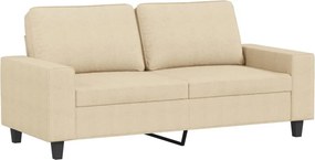 vidaXL Σετ Σαλονιού 3 Τεμαχίων Κρεμ από Ύφασμα Μικροϊνών