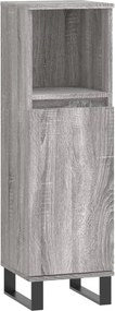 vidaXL Ντουλάπι Μπάνιου Γκρι Sonoma 30x30x100 εκ. Επεξεργασμένο Ξύλο