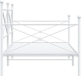 vidaXL Κρεβάτι ημέρας χωρίς στρώμα Λευκό 107x203 cm Ατσάλι