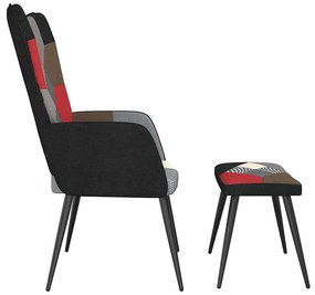 vidaXL Πολυθρόνα Relax Σχέδιο Patchwork Υφασμάτινη με Σκαμπό
