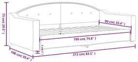 Καναπές Κρεβάτι Μαύρος 90 x 190 εκ. Υφασμάτινος - Μαύρο