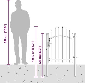 vidaXL Πύλη Κήπου WOERDEN 100 x 100 cm Ατσάλι Γκρι Κλειδώσιμο
