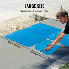 VEVOR Concrete Stamps Mat 36 in &amp; 18 in 4 pcs Texturing Skin Polyurethane Molds