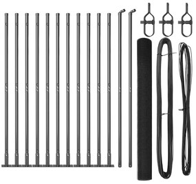 vidaXL Στύλος Περιφράξεων Γκρι 25 x 1,5 μ (12 x 12 mm πλέγμα) Ατσάλι
