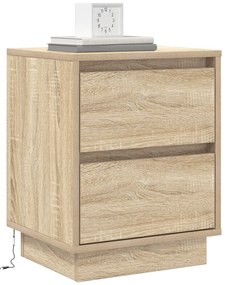 vidaXL Κομοδίνα με LED Φωτάκια 2 τεμ Σομόνα Δρυς 39x34.5x50 εκ.