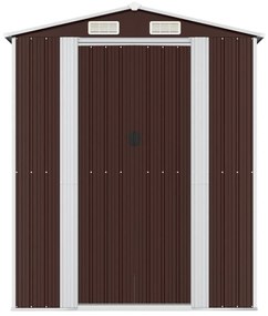 vidaXL Αποθήκη Κήπου Σκούρο καφέ 192x606x223 εκ. Γαλβανισμένο Ατσάλι