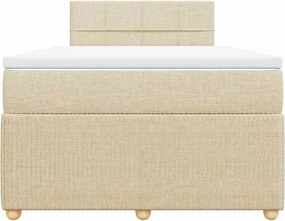 vidaXL Κρεβάτι Boxspring με Στρώμα Κρεμ 120x190 εκ. Υφασμάτινο