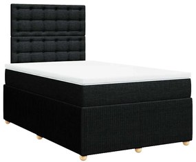 vidaXL Κρεβάτι Boxspring με Στρώμα Μαύρο 120x190 εκ. Υφασμάτινο