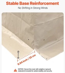 VEVOR Winter Gazebo Cover Fits 3.66 x 6.10m Hardtop Gazebos, All-Weather Double-Tiered Gazebo Cover with Sidewalls &amp; Mesh Windows, High-Density PE Enclosed Storage Shelter Covers, Gazebos not Included