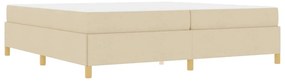 vidaXL Κρεβάτι με ελατήρια Λευκό και Κρέμα 200 x 200 cm ύφασμα