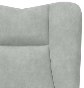 vidaXL Πολυθρόνα Ανοιχτό γκρι 63 x 67 x 94 εκ. Βελούδο