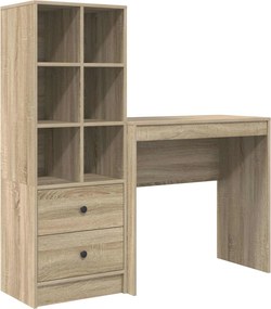 vidaXL Γραφείο με συρτάρι με ράφι με αποθήκευση 2 pcs Δρύς Sonoma