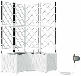 vidaXL Ζαρντινιέρες κήπου Λευκό 80 x 80 x 142 cm Ατσάλι