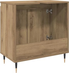vidaXL Ντουλάπι μπάνιου Δρυς τεχνίτης 58x33x60 cm Κατασκευασμένο ξύλο