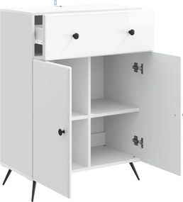 vidaXL Πλαϊνό γραφείο Γυαλιστερό Λευκό 66 x 34,5 x 90 εκ