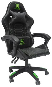 ΠΟΛΥΘΡΟΝΑ GAMING LOOT HM1204 ΜΑΥΡΟ-ΠΡΑΣΙΝΟ PVC &amp; NYLON 60x60x120Υεκ.
