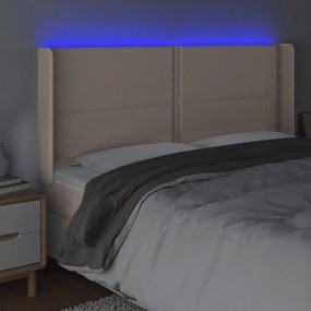 Κεφαλάρι Κρεβατιού LED Καπουτσίνο 203x16x118/128 εκ - Καφέ