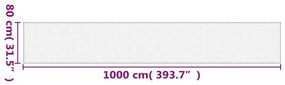 Χαλί Ορθογώνιο Μαύρο 80 x 1000 εκ. Μπαμπού - Μαύρο