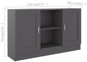 Μπουφές Γκρι 120 x 30,5 x 70 εκ. από Μοριοσανίδα - Γκρι