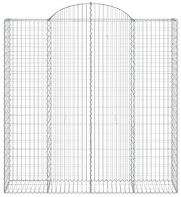 Συρματοκιβώτια Τοξωτά 8 τεμ. 200x50x200/220 εκ. Γαλβαν. Ατσάλι - Ασήμι