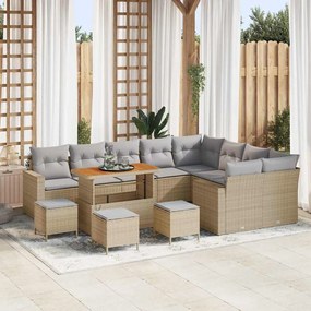 vidaXL Σετ Καναπέ Κήπου 13 pcs Μπεζ συνθετικό ρατάν