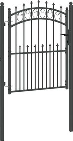 vidaXL Πύλη Φράχτη με Ακίδες Γκρι 150 x 100 cm