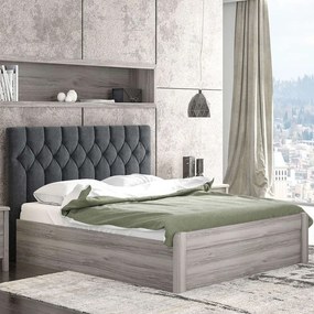 Κρεβάτι Νο56 160x200x111cm Black-Ash Υπέρδιπλο