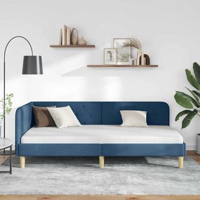 vidaXL Κρεβάτι Γωνίας Μπλε 100 x 200 cm ύφασμα