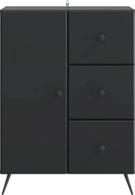 vidaXL Πλαϊνό γραφείο Μαύρο 66 x 34,5 x 90 εκ Επεξεργασμένο Ξύλο