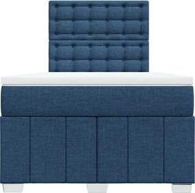 vidaXL Κρεβάτι Boxspring με Στρώμα Μπλε 120x200 εκ. Υφασμάτινο